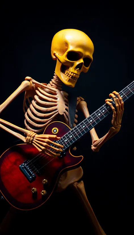 skeleton playing guitar