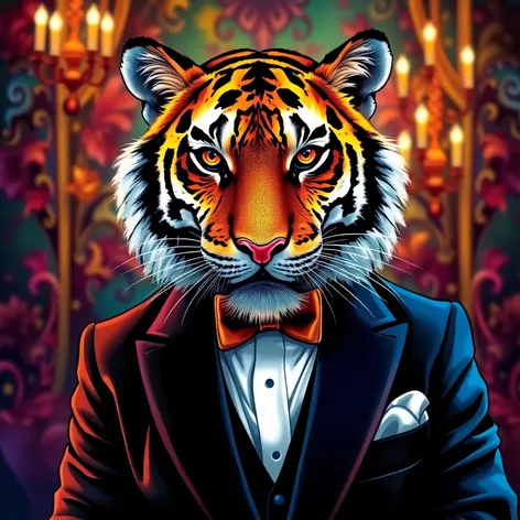 tiger in a tuxedo