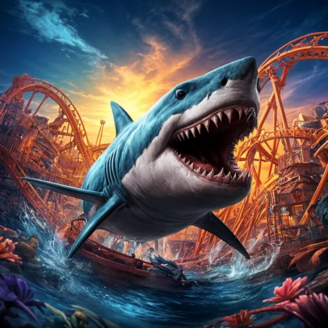 Rollercoaster with shark theme