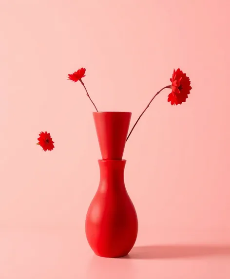 matte red vase