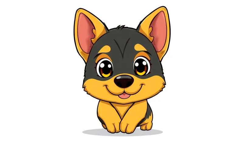 german shepherd chibi