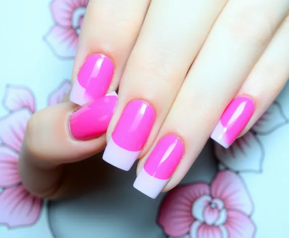 french tips with pink