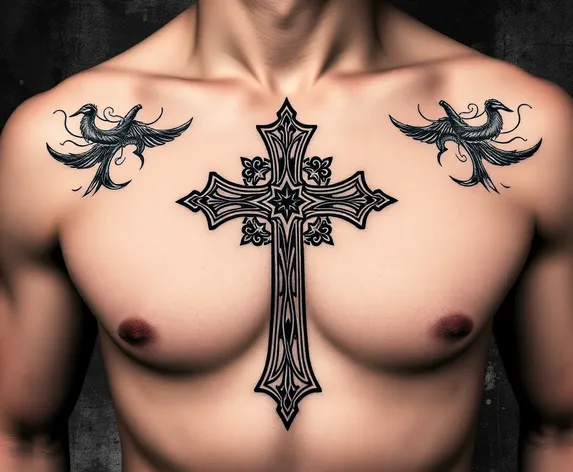 cross tattoo for chest