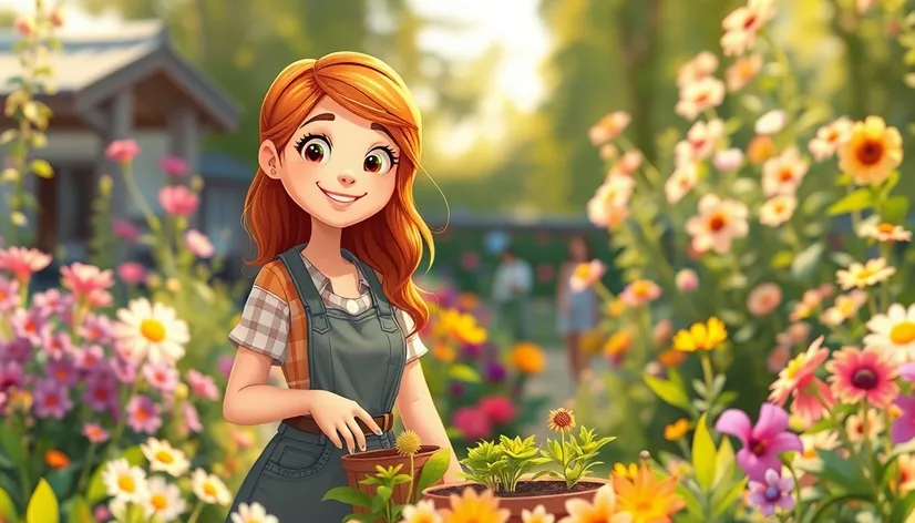 female gardener cartoon