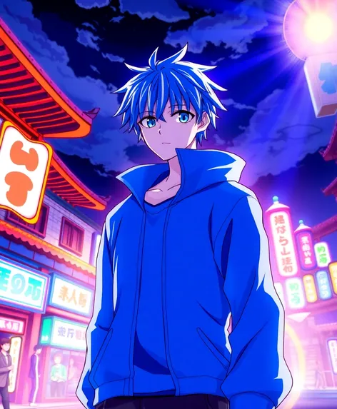 blue anime characters male