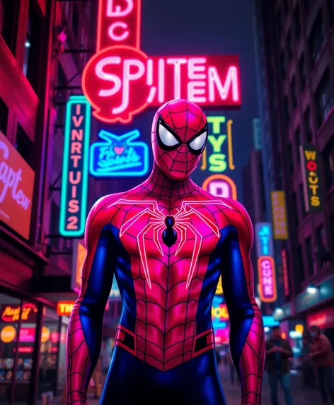 retro neon signs spider