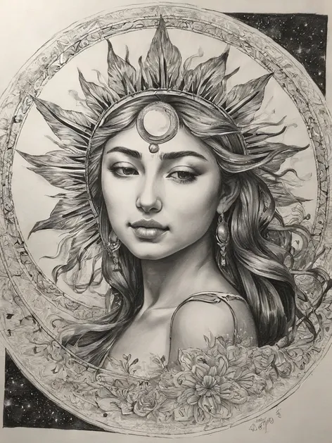 sun and moon drawing