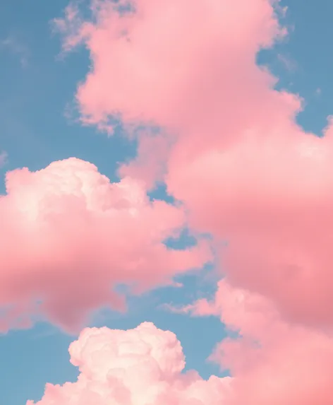 pink clouds and white