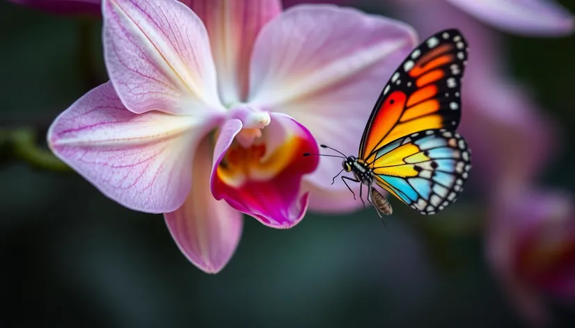 orchid and butterfly background