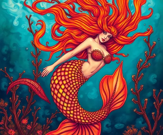 hot mermaid art