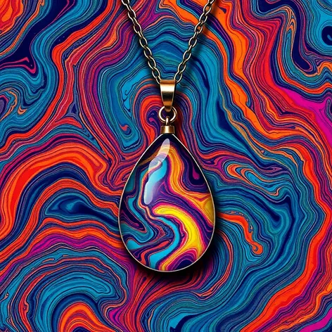 colorful abstract marbled pendant