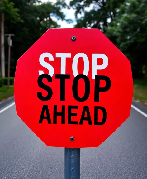 stop ahead sign