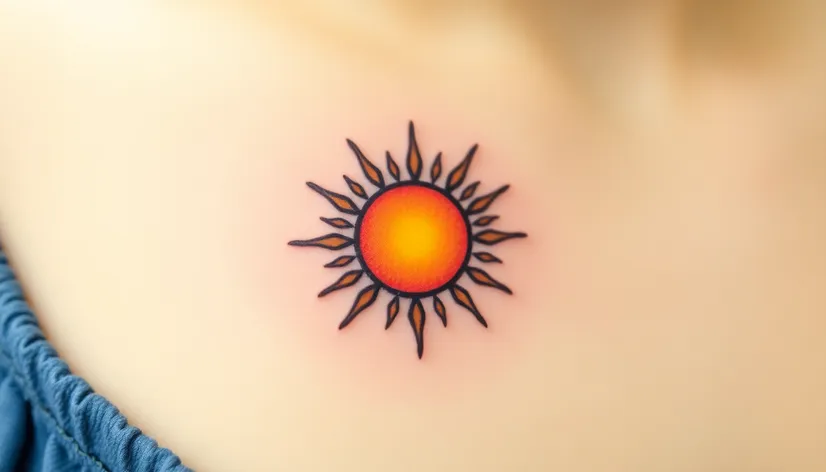 small sun tattoo