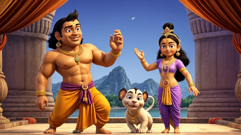 Bheem and Krishna faced