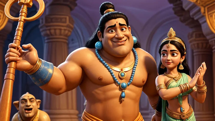 Bheem and Krishna faced