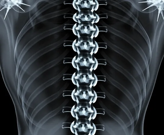 spine xray with bullet