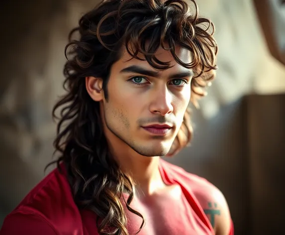 long curly hair male