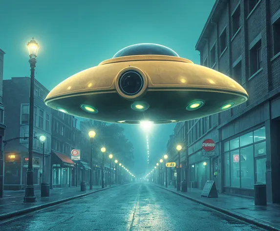 neon ufo flying saucer