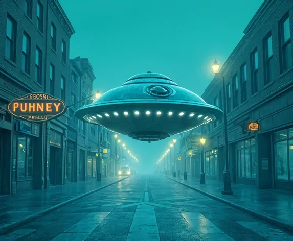 neon ufo flying saucer