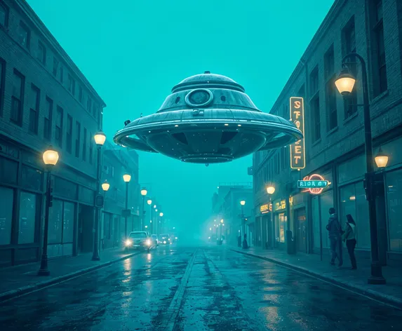 neon ufo flying saucer