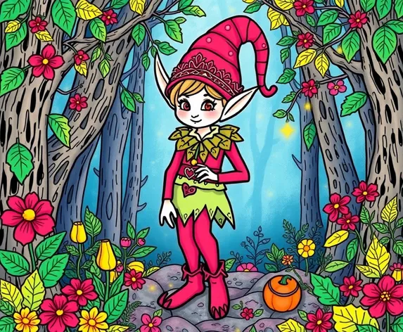 elf coloring page