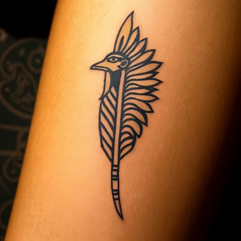 Traditional tattoo of feather