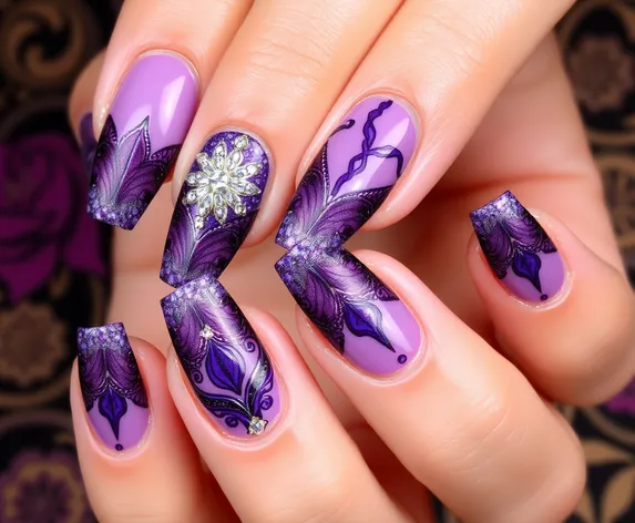 purple nail art designs