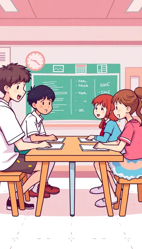 table of 4 students