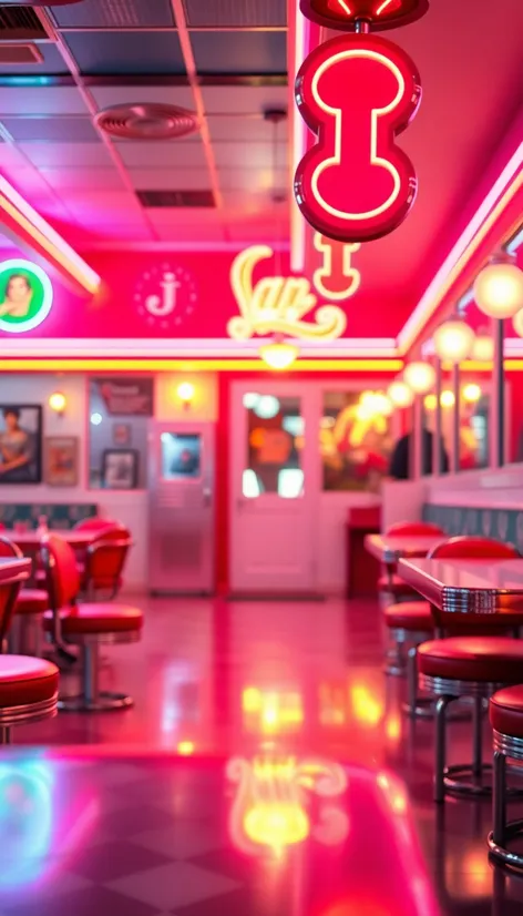 neon retro diner sighs