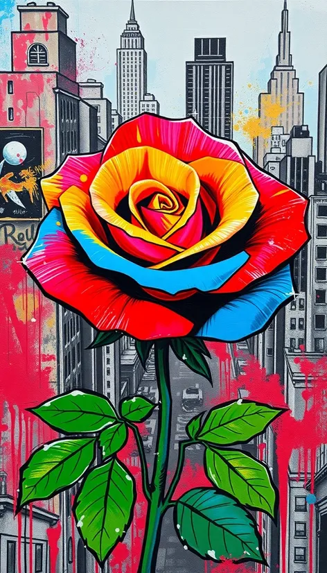 graffiti rose drawing