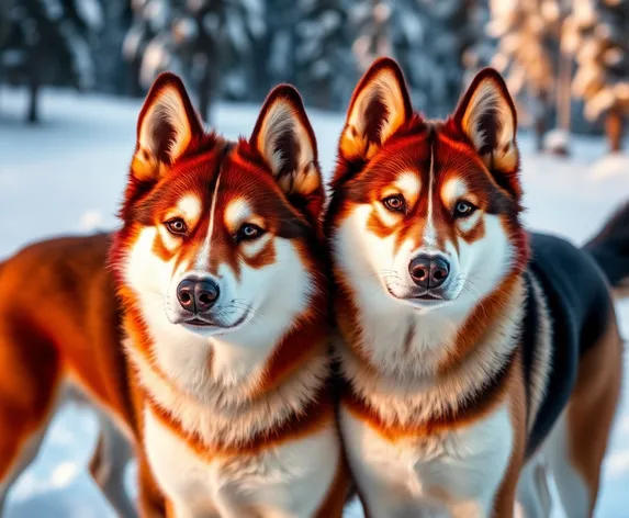 red siberian husky dogs