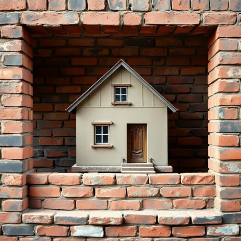 house on bricks frame