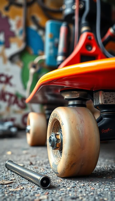 skateboard wheels and tool