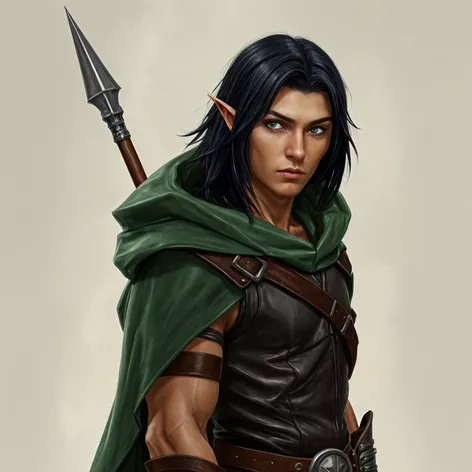 Half-elven ranger. Male, black