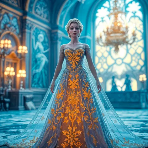 Queen Elsa fire dress