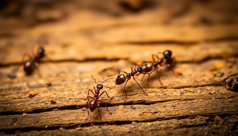 white ants in wood