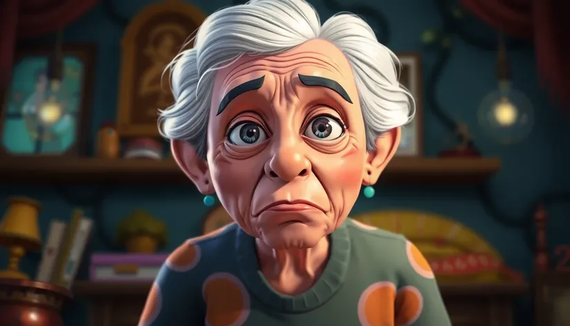 confused old lady cartoon