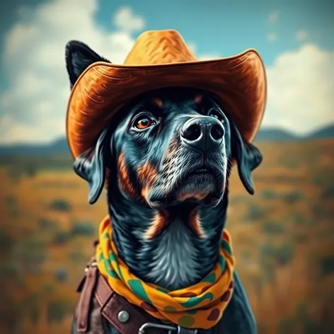 dog cowboy hat