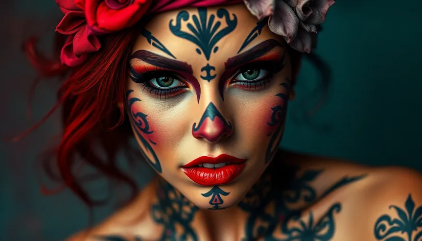 face woman tattoo