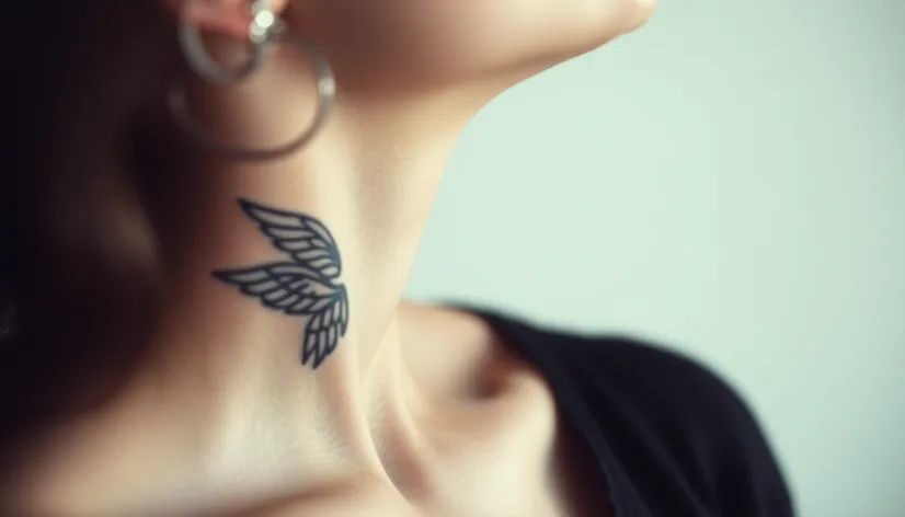 angel neck tattoo