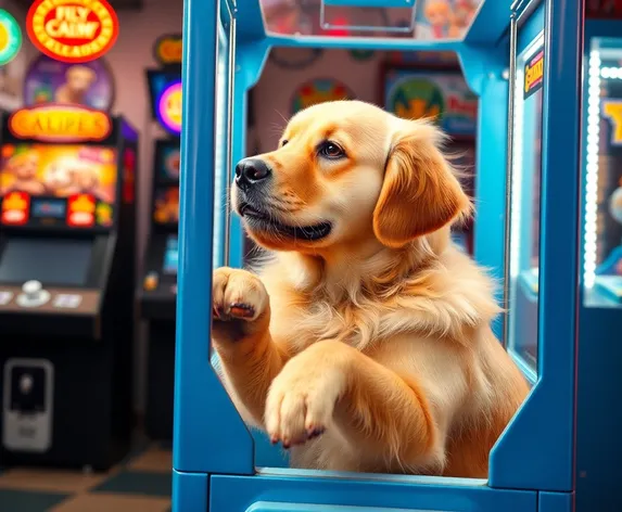 golden retriever playing claw