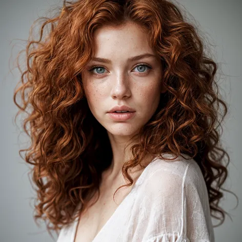 Female model, red curly