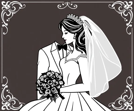 bride clipart black and