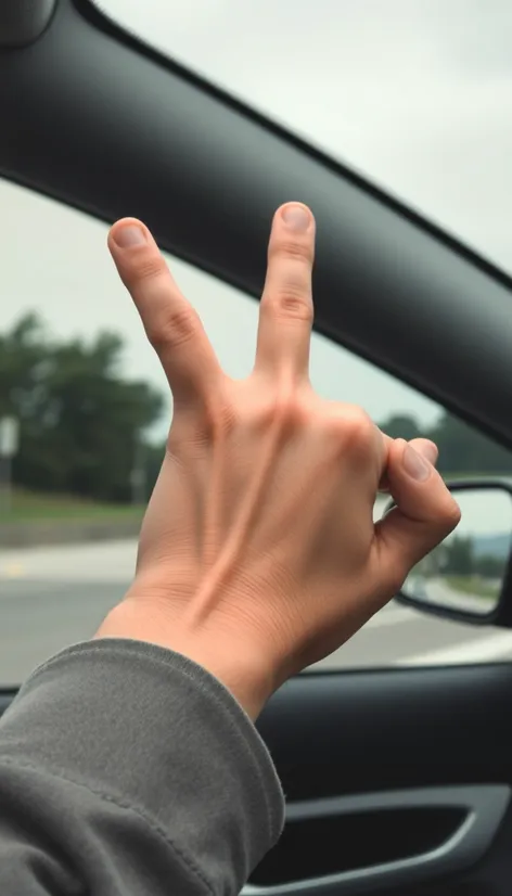 hand sign when driving