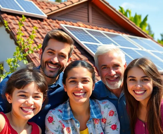 happy family with solar