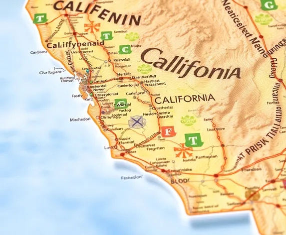 map of california topographical