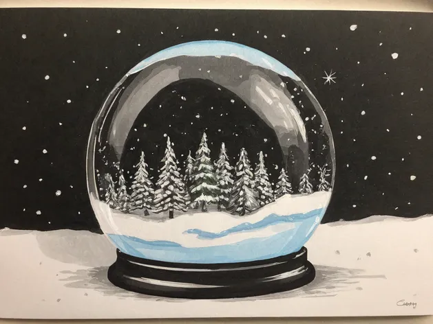 snow globe drawing