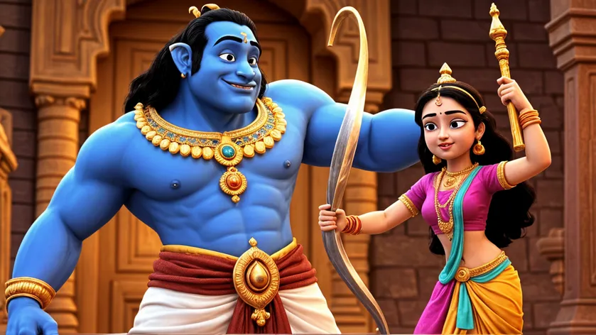 Bheem and Krishna faced