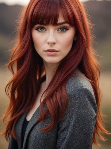 red hair with bangs