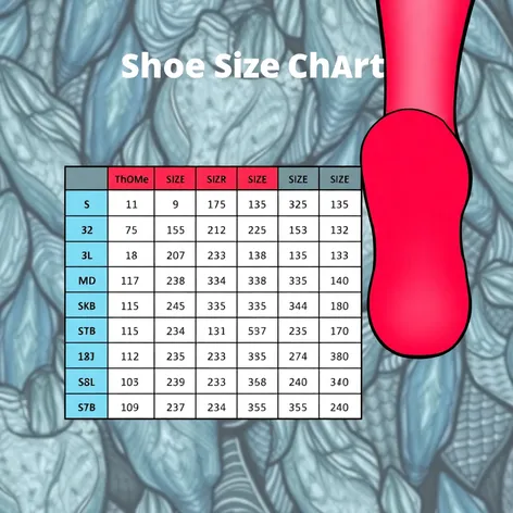 template printable shoe size